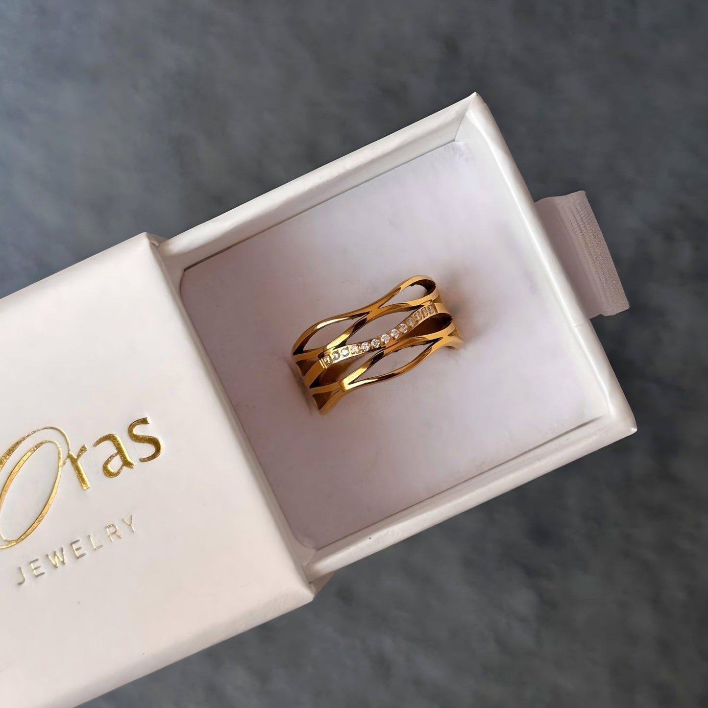 ANILLO OLAS DIAMANTES