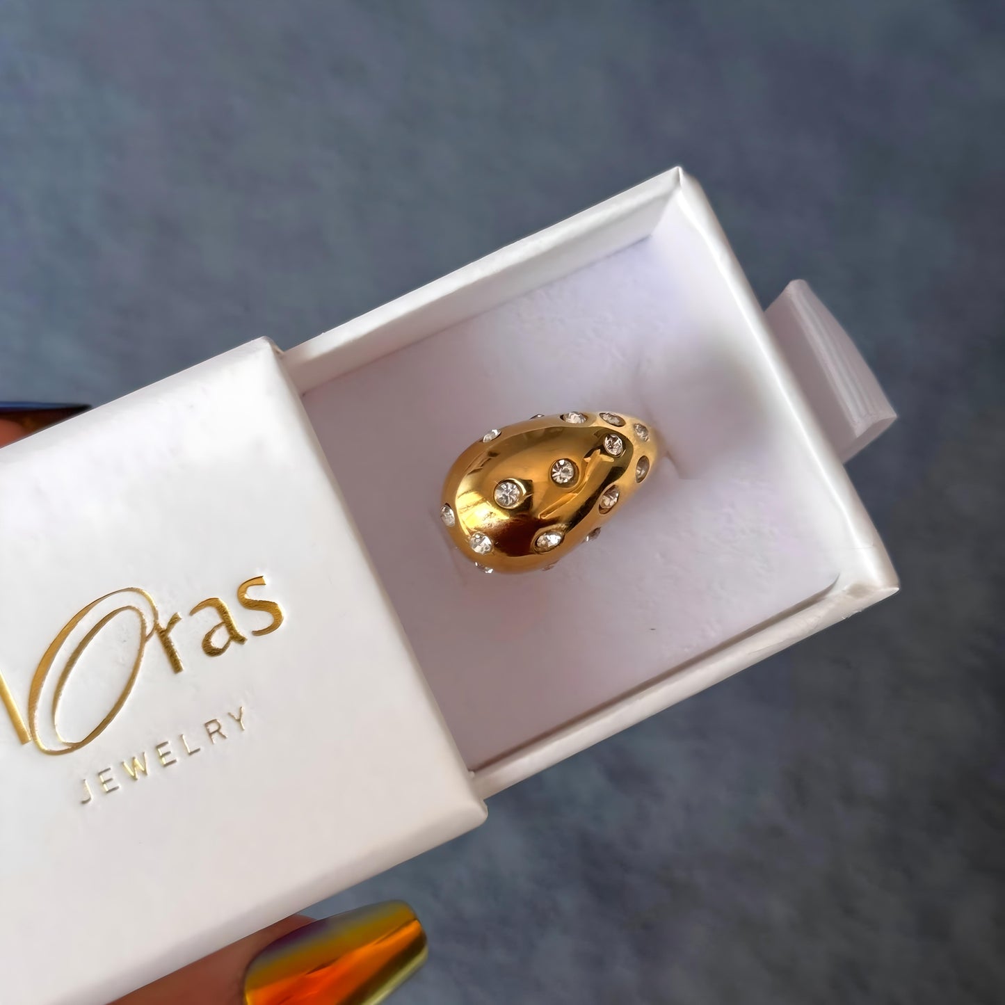 ANILLO GOTA DIAMANTES