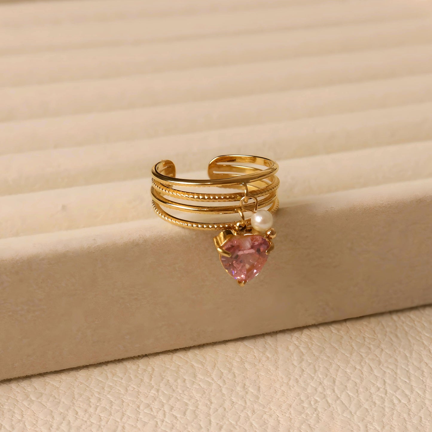 ANILLO CORAZÓN ROSA