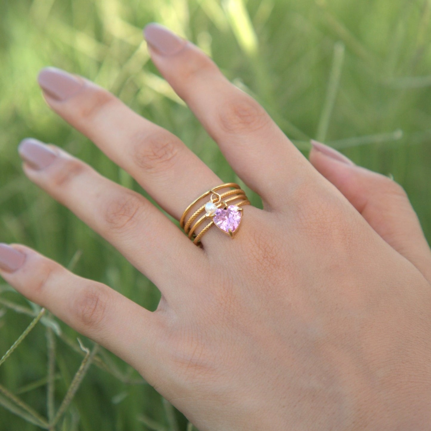 ANILLO CORAZÓN ROSA