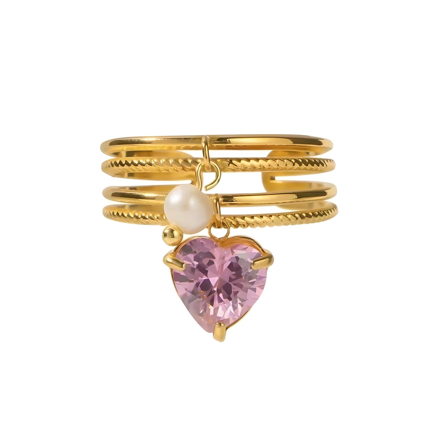 ANILLO CORAZÓN ROSA