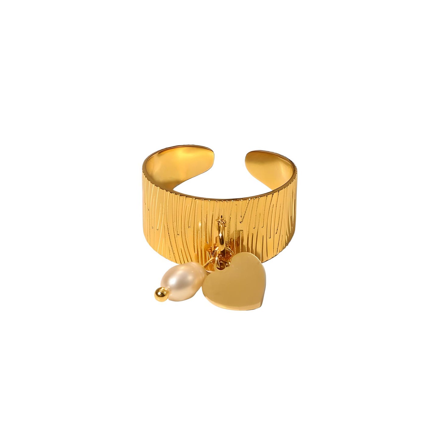 HEART PEARL RING